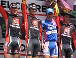 Das Siegerpodest der Klasika Primavera 2007: Lopez, Valverde, Bono, Rodriguez